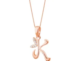 Złota zawieszka z cyrkoniami - litera K