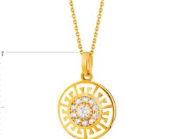 Złota zawieszka z cyrkoniami - rozeta