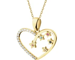 Złota zawieszka z cyrkoniami - serce