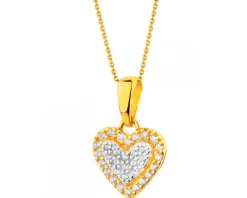 Złota zawieszka z cyrkoniami -  serce