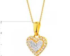 Złota zawieszka z cyrkoniami -  serce