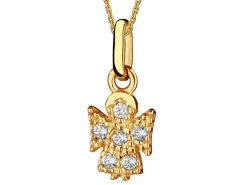 Złota zawieszka z cyrkoniami – aniołek