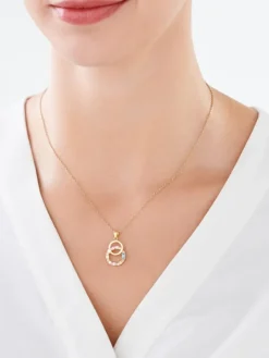 Złota zawieszka z cyrkoniami - koła