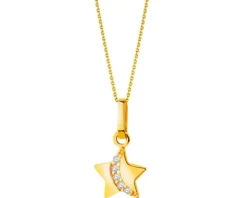 Złota zawieszka z cyrkoniami - gwiazda