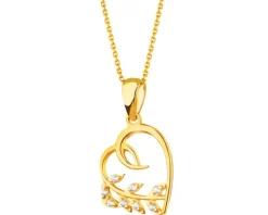 Złota zawieszka z cyrkoniami - serce