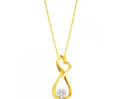 Złota zawieszka z cyrkoniami