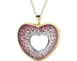 Złota zawieszka z cyrkoniami - serce
