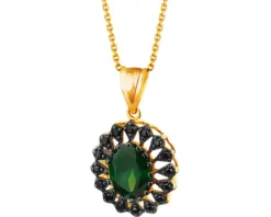 Złota zawieszka z cyrkoniami