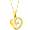 Złota zawieszka z cyrkoniami - serce
