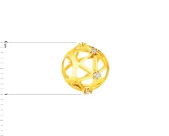 Złota zawieszka z cyrkoniami - beads