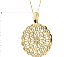 Złota zawieszka z cyrkoniami - rozeta