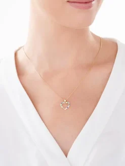 Złota zawieszka z cyrkoniami - serce