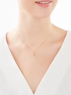 Złota zawieszka z cyrkoniami - Litera A