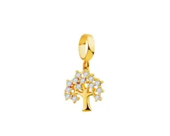 Złota zawieszka z cyrkoniami beads - drzewko