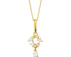 Złota zawieszka z cyrkoniami