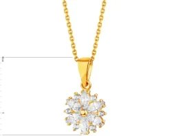 Złota zawieszka z cyrkoniami - kwiat
