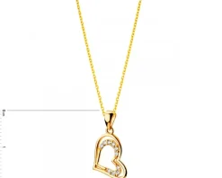 Złota zawieszka z cyrkoniami - serce