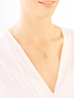 Złota zawieszka z cyrkoniami - serce