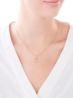 Złota zawieszka z cyrkoniami - liście