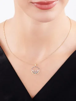 Złota zawieszka z cyrkoniami - kwiaty