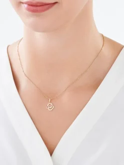 Złota zawieszka z cyrkoniami - kwiat