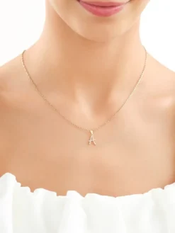 Złota zawieszka z cyrkoniami - litera A