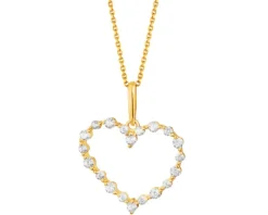 Złota zawieszka z cyrkoniami - serce