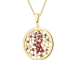 Złota zawieszka z cyrkoniami - koło