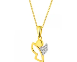 Złota zawieszka z cyrkoniami -aniołek