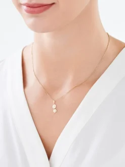 Złota zawieszka z cyrkoniami - kwiaty