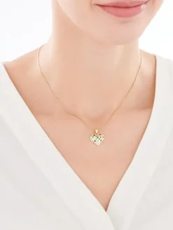 Złota zawieszka z cyrkoniami - serce