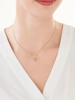 Złota zawieszka z cyrkoniami - serca