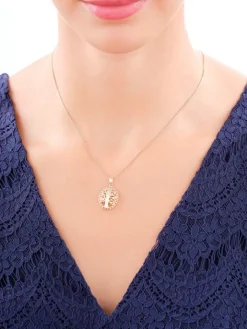 Złota zawieszka z cyrkoniami - drzewko