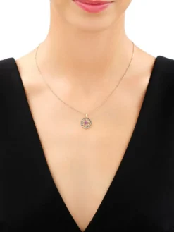 Złota zawieszka z cyrkoniami - rozeta