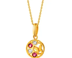 Złota zawieszka z cyrkoniami - motyl