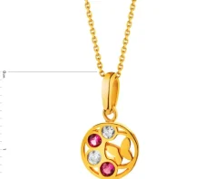 Złota zawieszka z cyrkoniami - motyl