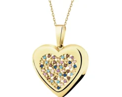 Złota zawieszka z cyrkoniami - serce