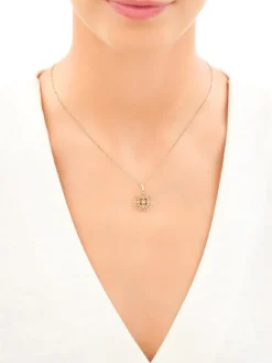 Złota zawieszka z cyrkoniami - rozeta