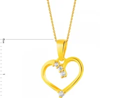 Złota zawieszka  z cyrkoniami - serce