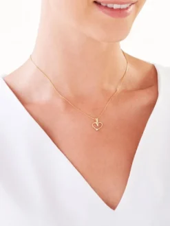 Złota zawieszka  z cyrkoniami - serce