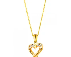 Złota zawieszka z cyrkoniami - serce