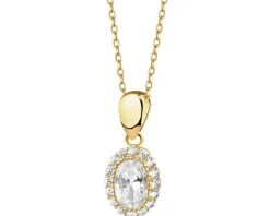 Złota zawieszka z cyrkoniami