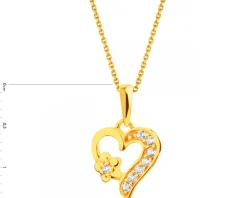 Złota zawieszka z cyrkoniami - serce