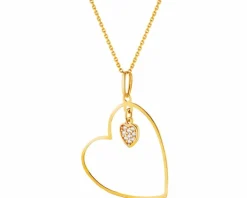 Złota zawieszka z cyrkoniami - serca