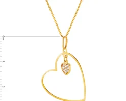 Złota zawieszka z cyrkoniami - serca