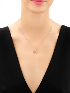 Złota zawieszka z cyrkoniami - rozeta