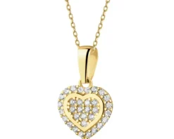 Złota zawieszka z cyrkoniami - serce