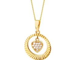 Złota zawieszka z cyrkoniami - serce