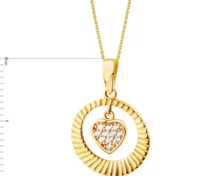 Złota zawieszka z cyrkoniami - serce