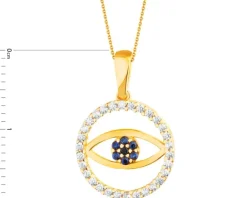 Złota zawieszka z cyrkoniami - oko